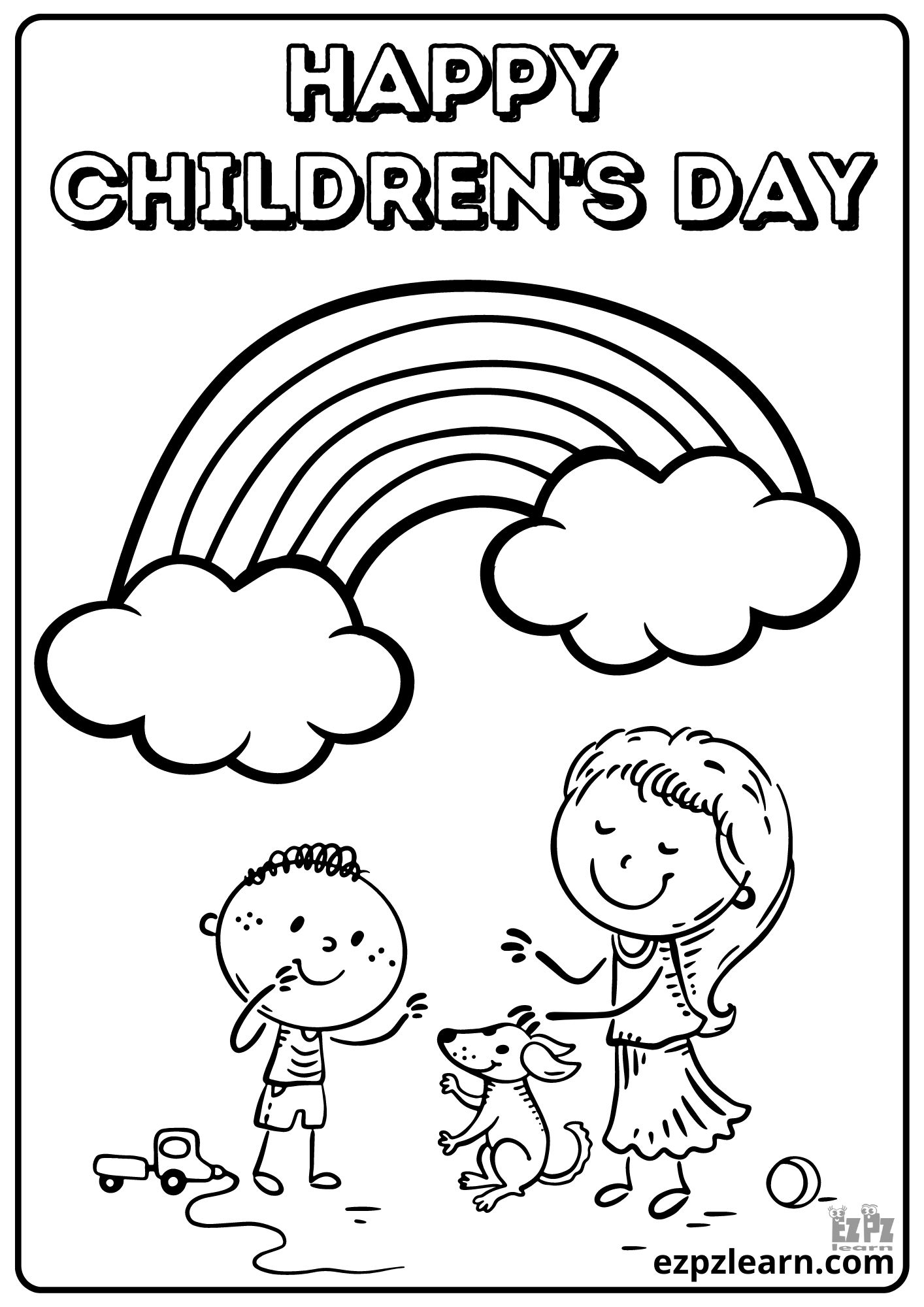 Children's Day Coloring Page 3